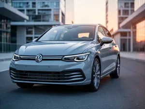 Srebrny Renault Clio IV zaparkowany na brukowanej uliczce w europejskim mieście w promieniach popołudniowego słońca.